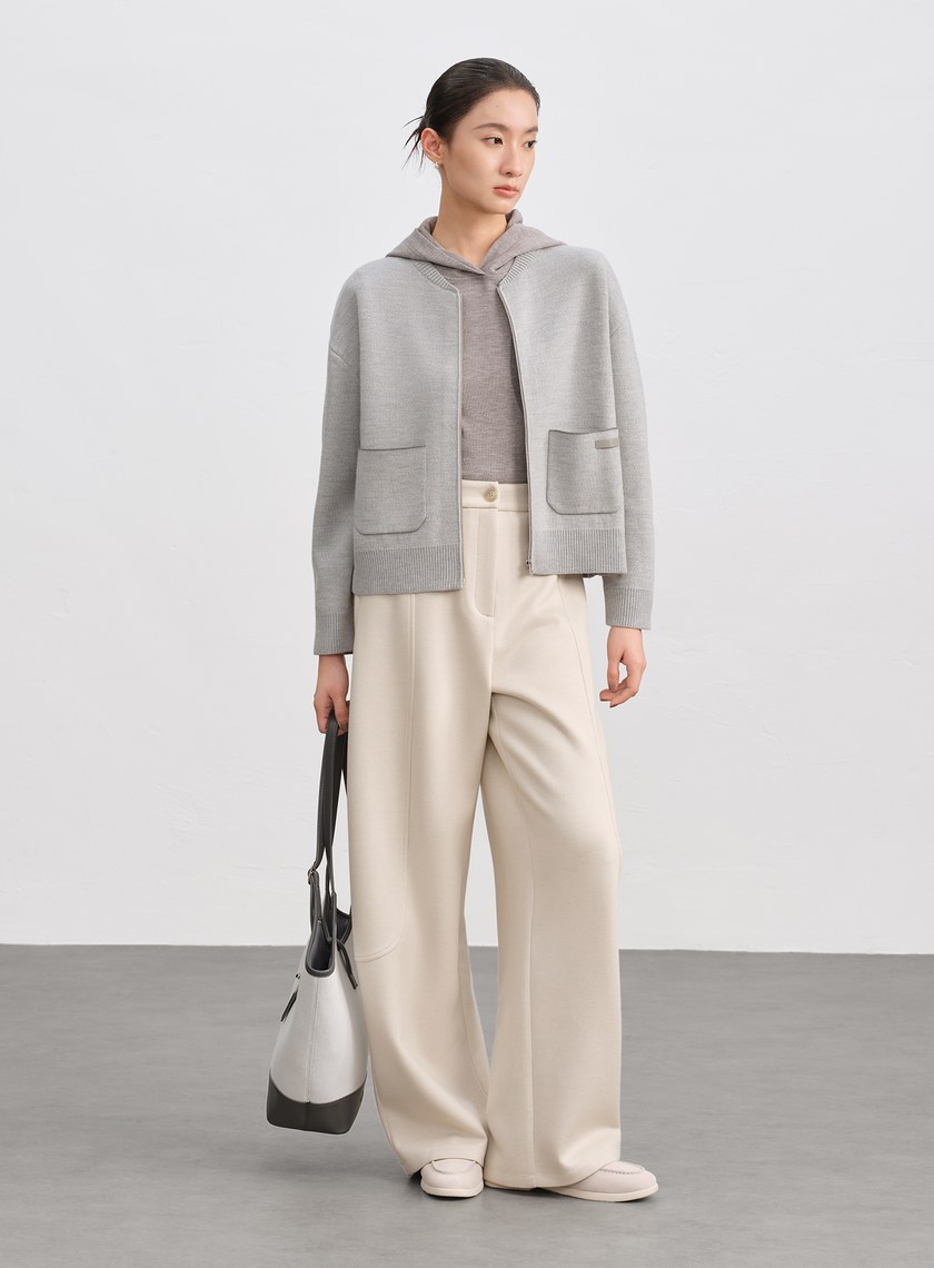 挺廓感休閒彎刀褲