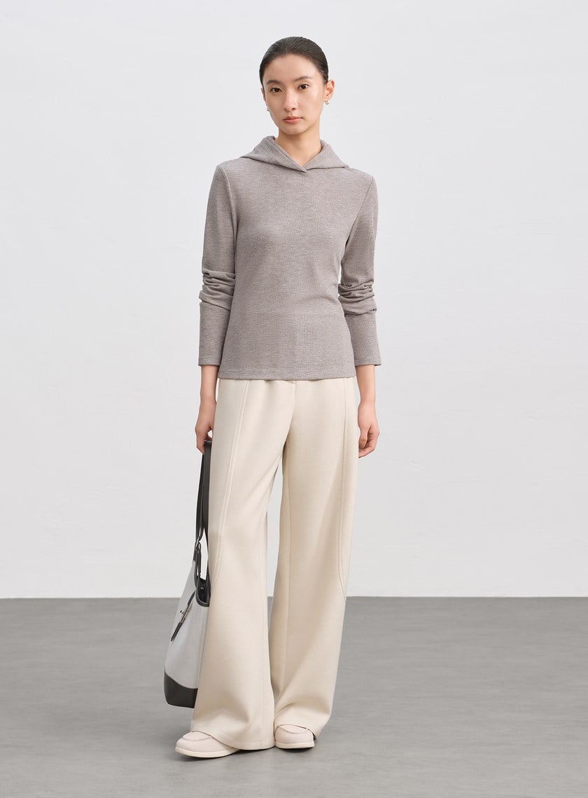 挺廓感休閒彎刀褲