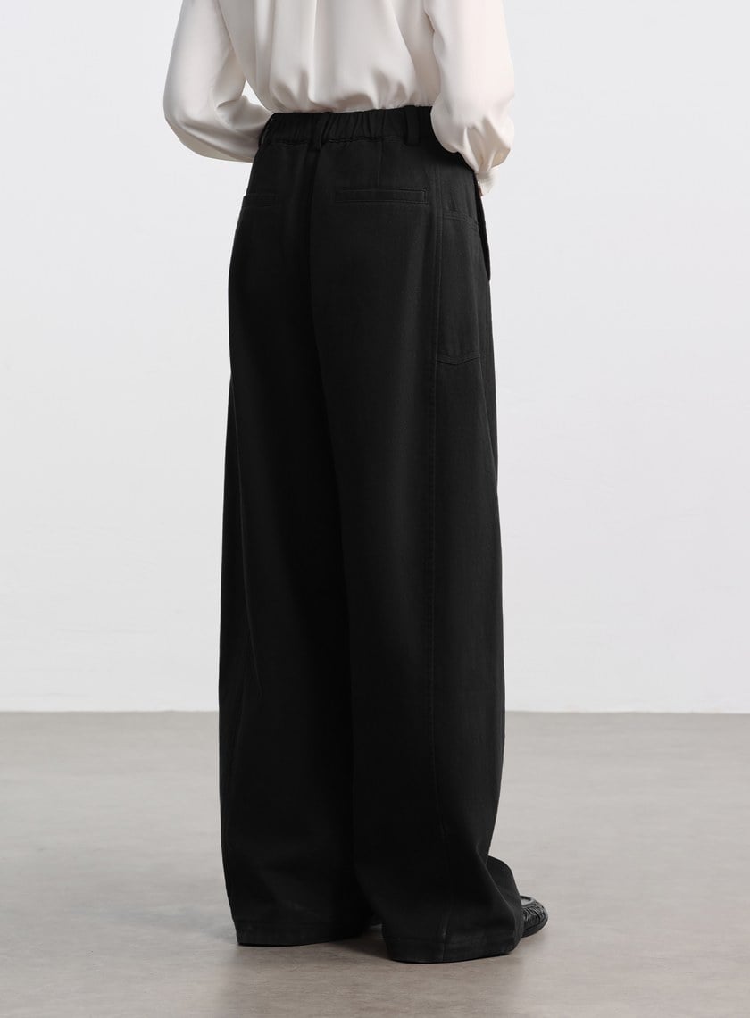 挺廓感內刷毛寬褲