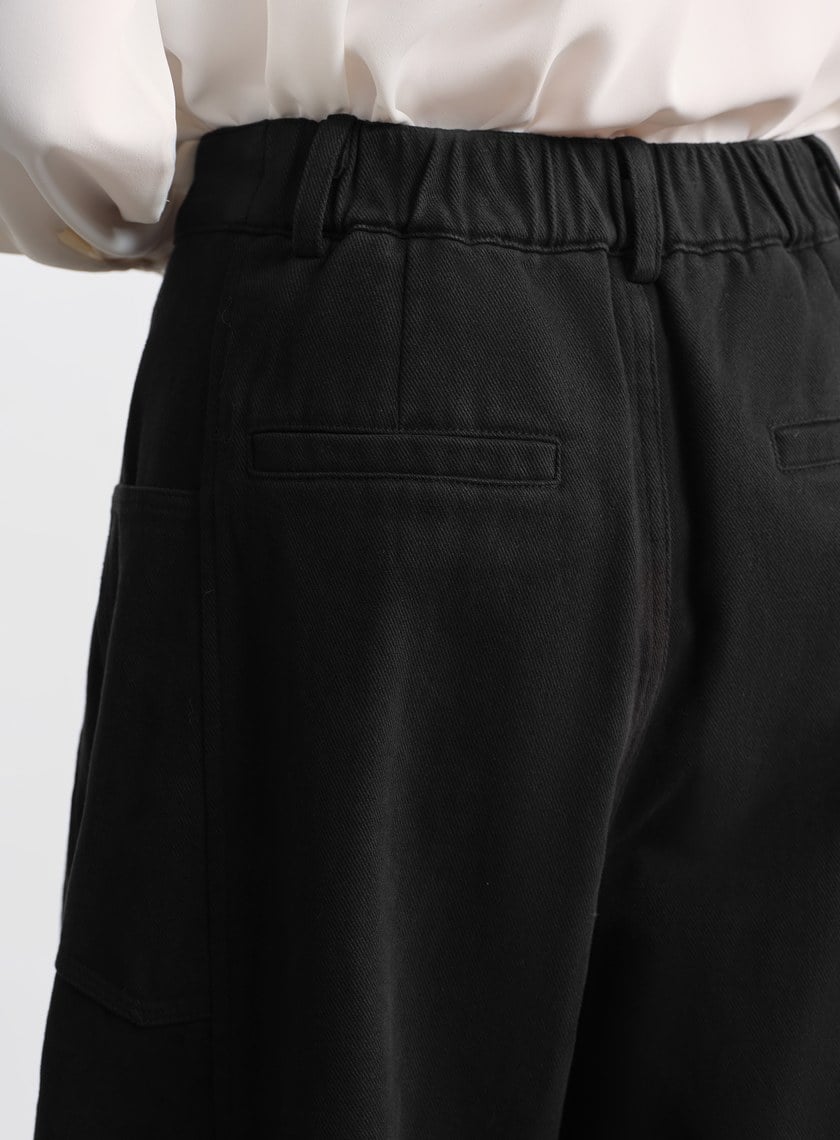 挺廓感內刷毛寬褲