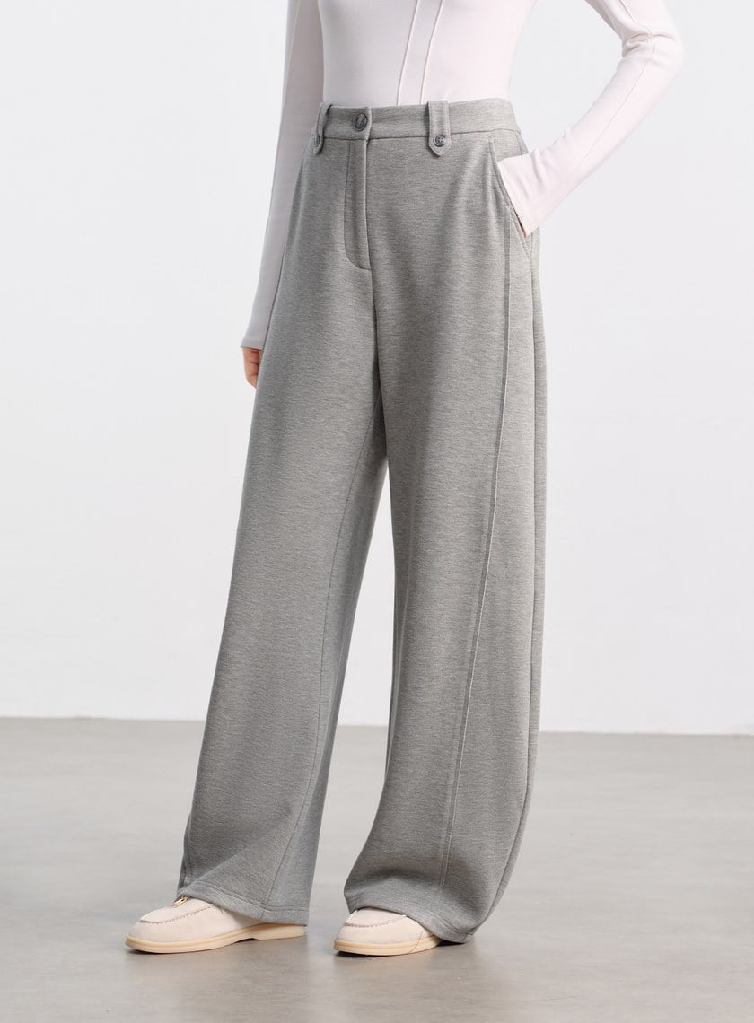 極簡立體弧形休閒褲