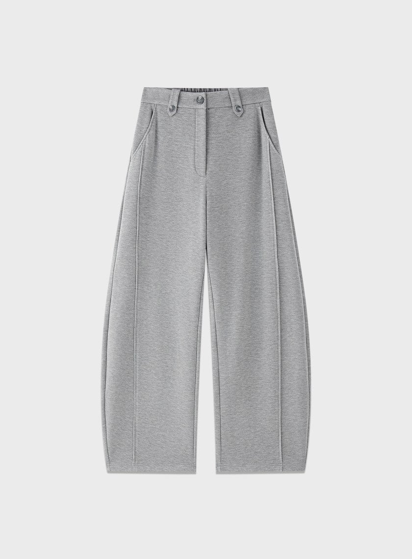 極簡立體弧形休閒褲