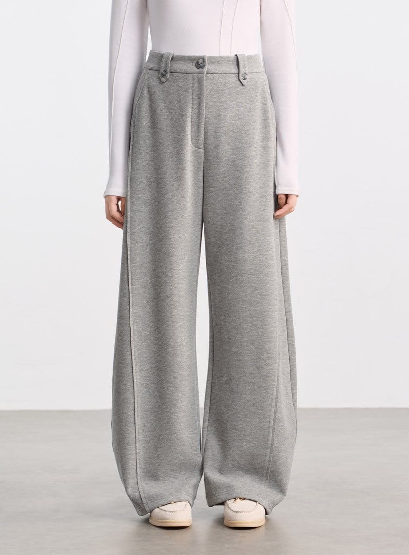 極簡立體弧形休閒褲