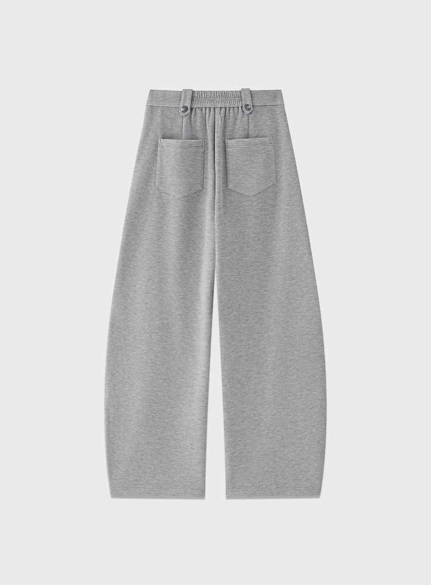 極簡立體弧形休閒褲