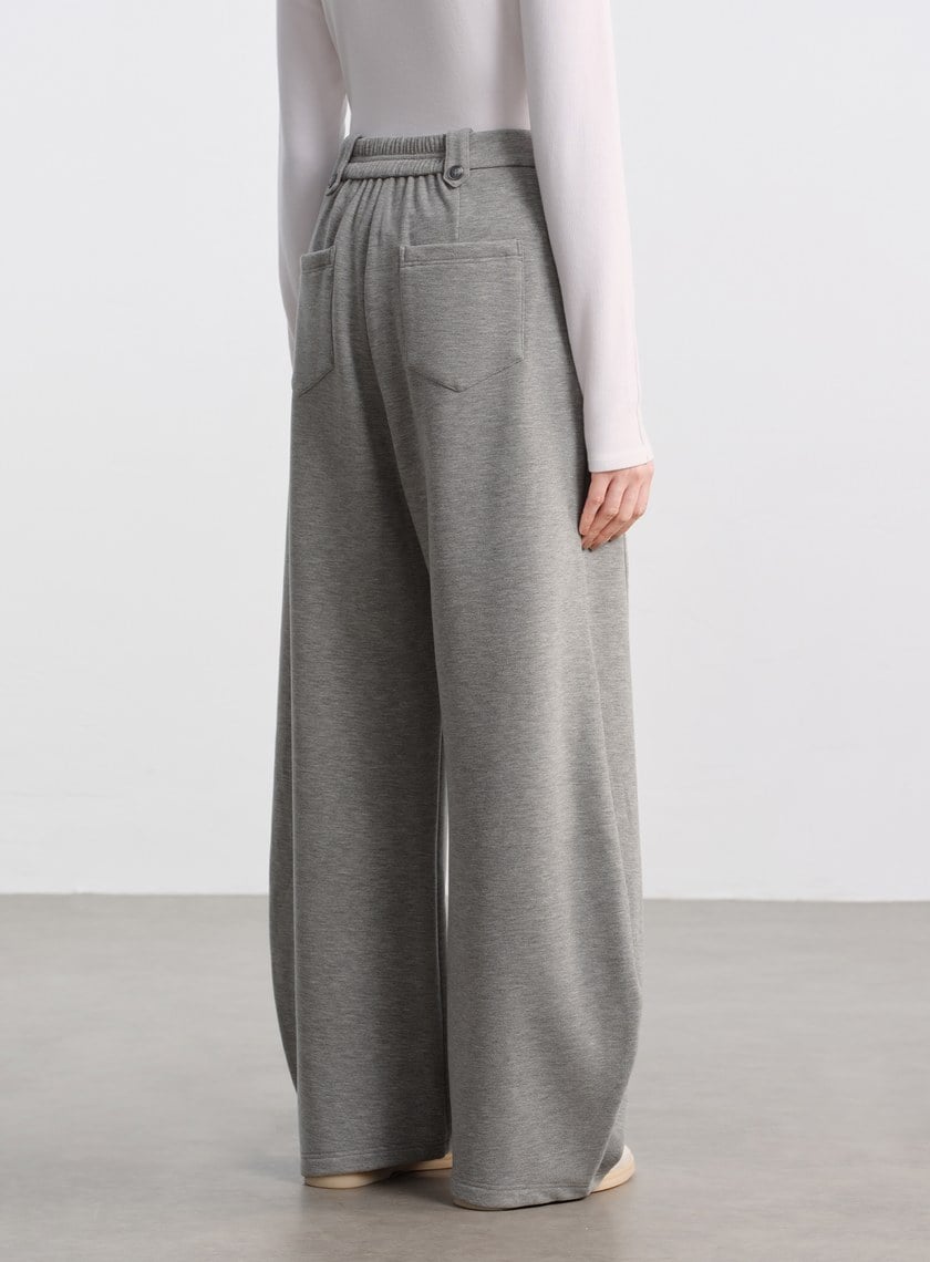 極簡立體弧形休閒褲