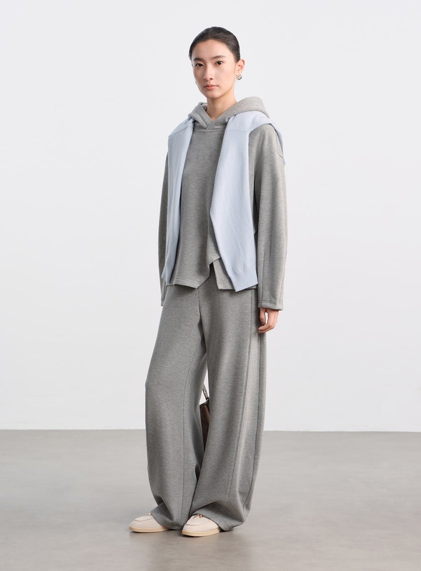 極簡立體弧形休閒褲