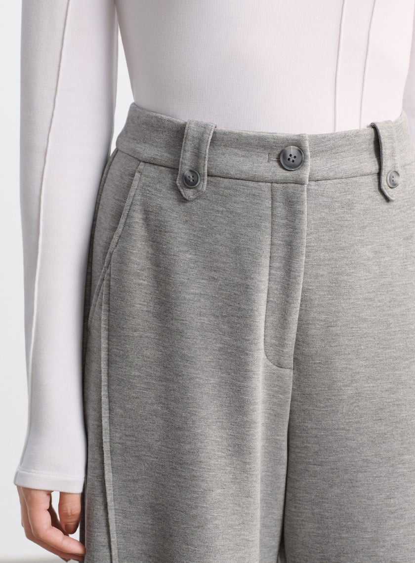 極簡立體弧形休閒褲