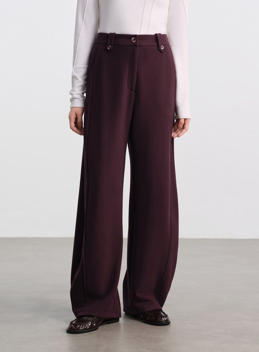 極簡立體弧形休閒褲