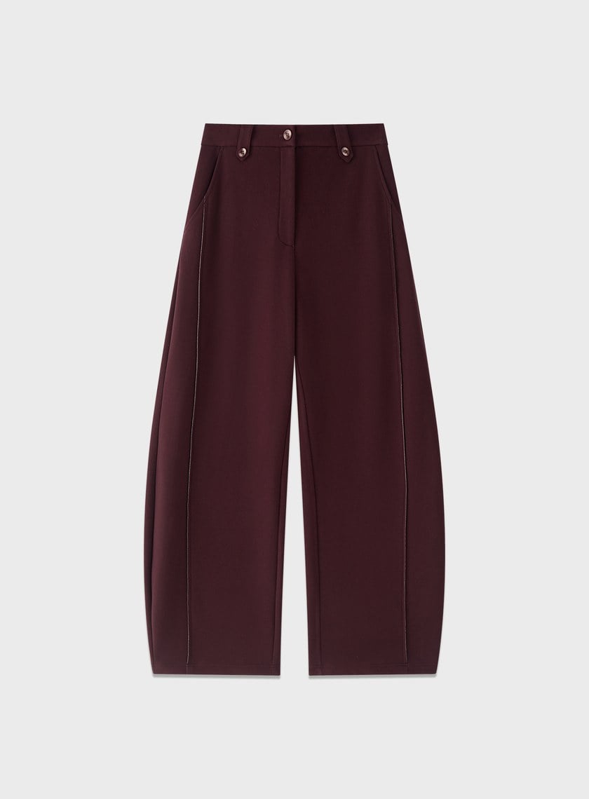 極簡立體弧形休閒褲