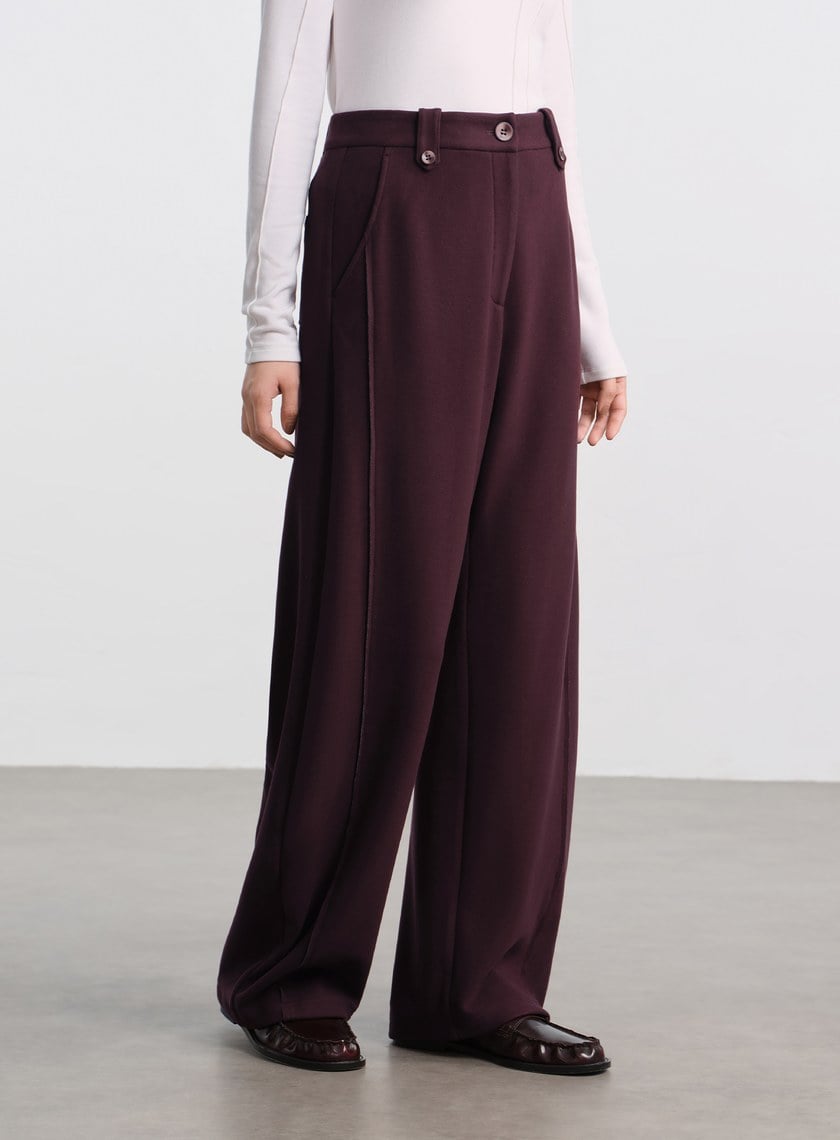 極簡立體弧形休閒褲