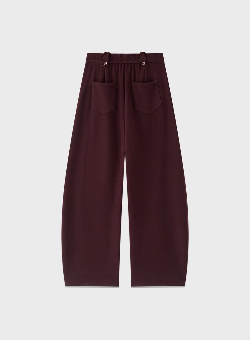 極簡立體弧形休閒褲