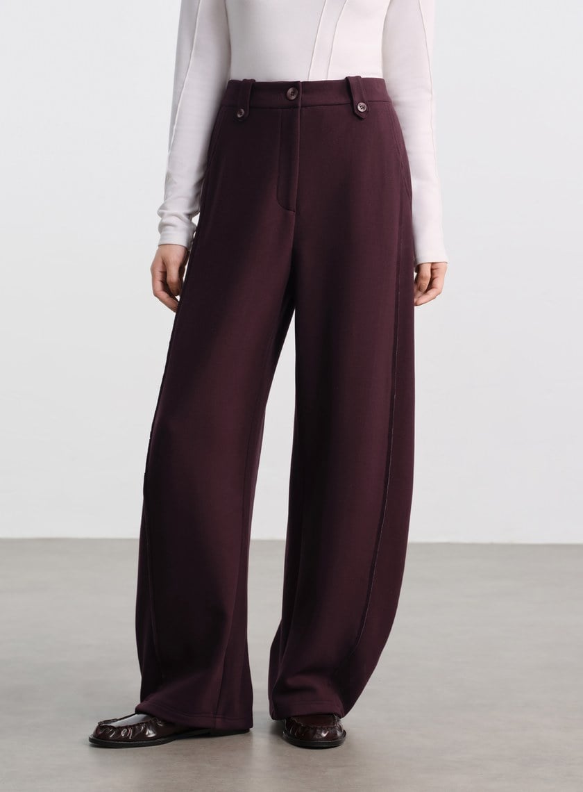 極簡立體弧形休閒褲