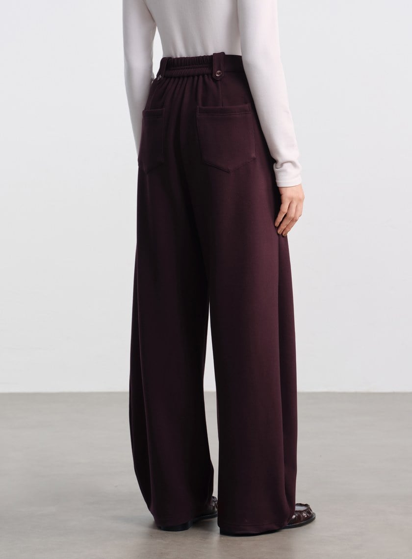 極簡立體弧形休閒褲