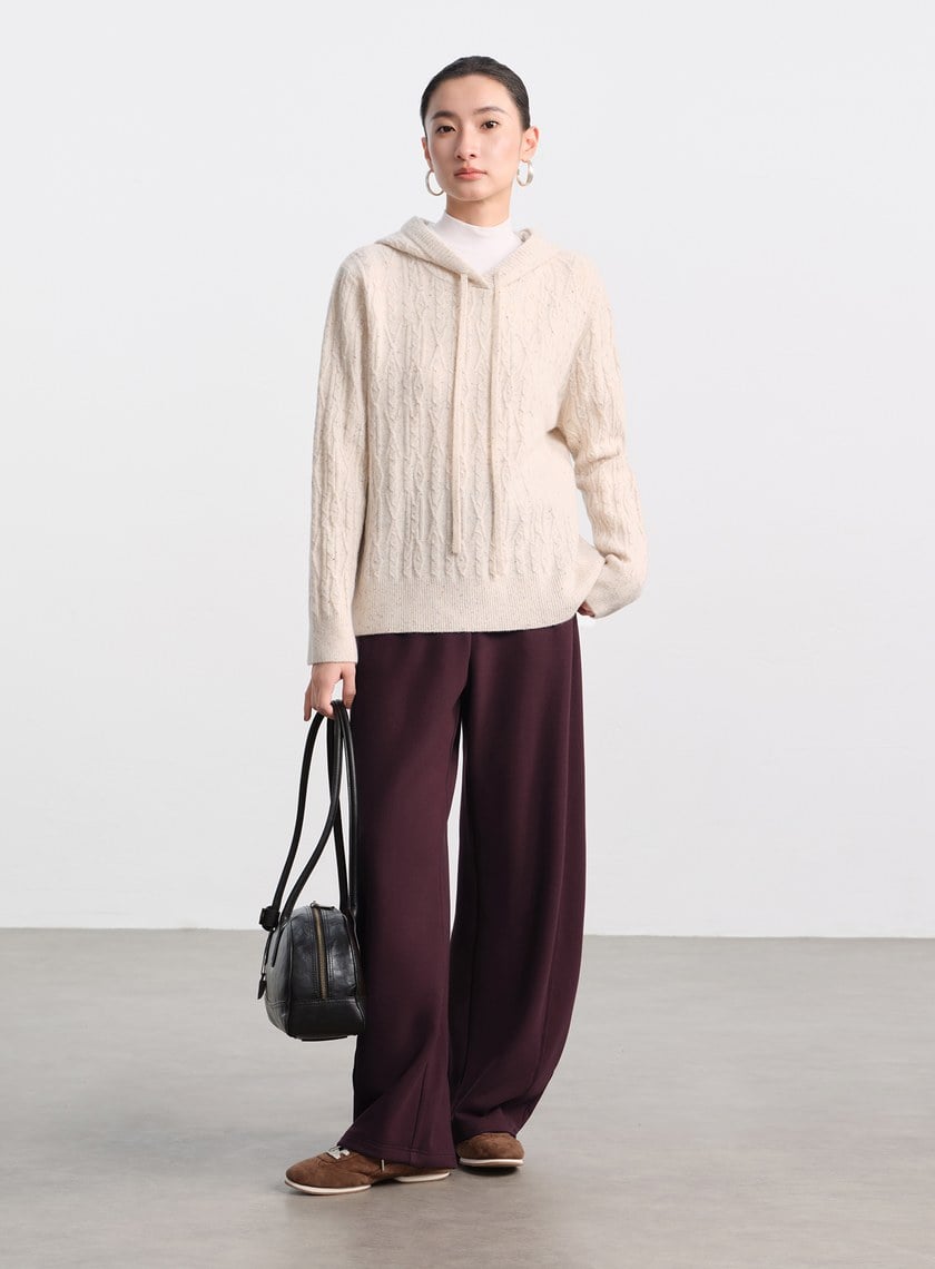 極簡立體弧形休閒褲