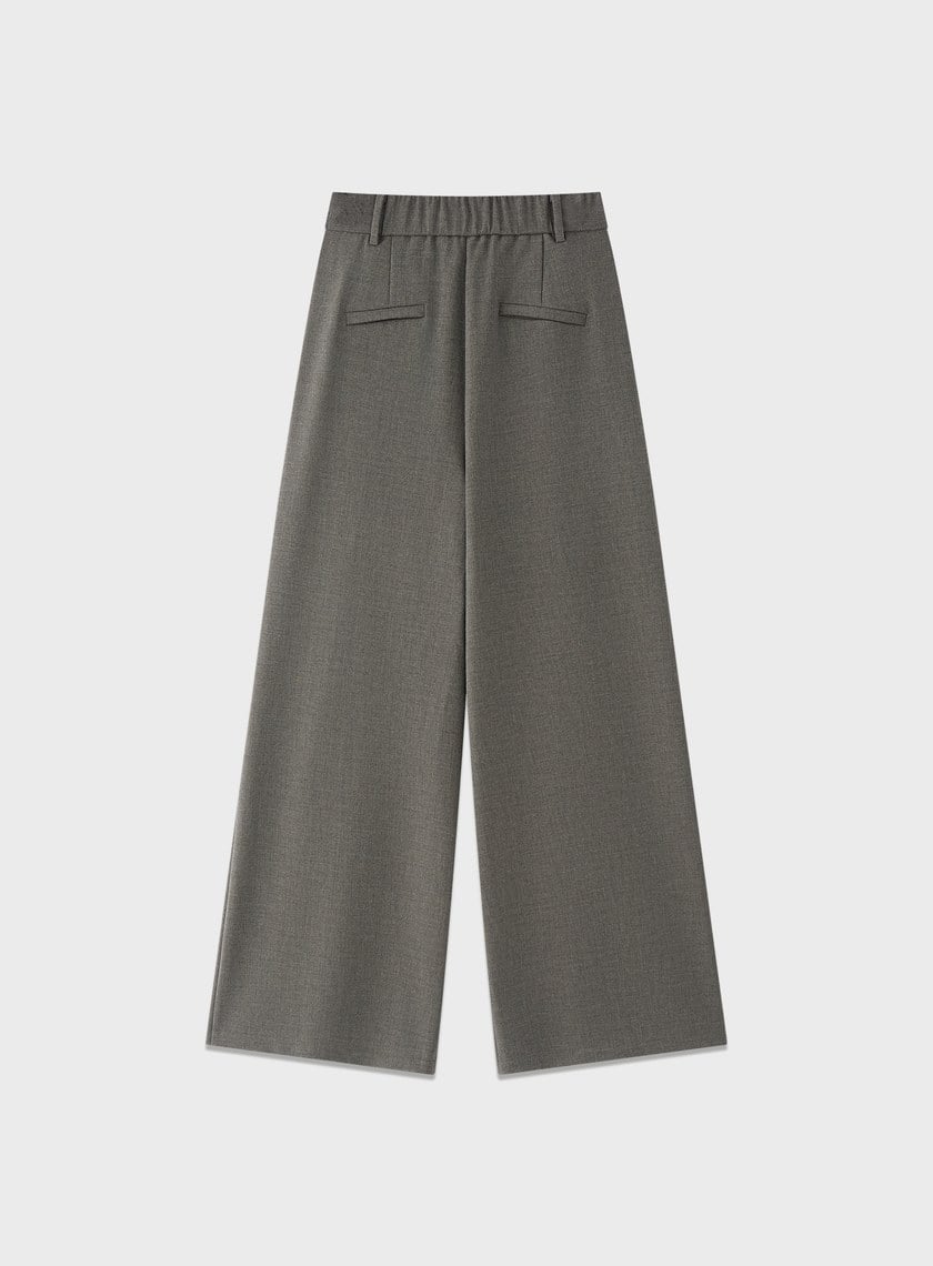 花紗肌理立體壓褶寬褲