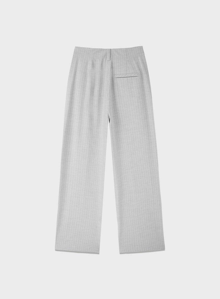 都會條紋直筒西裝褲
