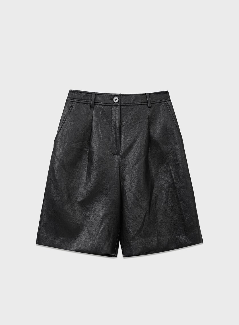 柔霧環保皮革五分褲