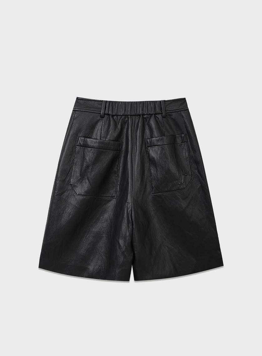 柔霧環保皮革五分褲