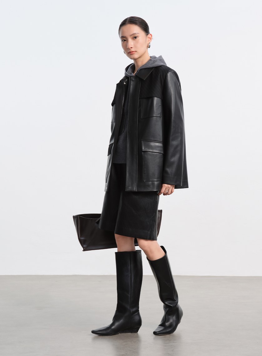 柔霧環保皮革五分褲