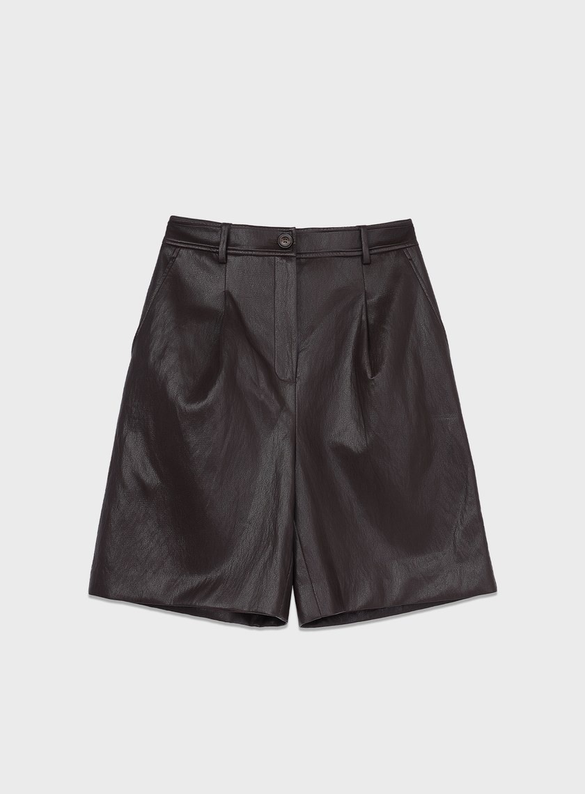 柔霧環保皮革五分褲