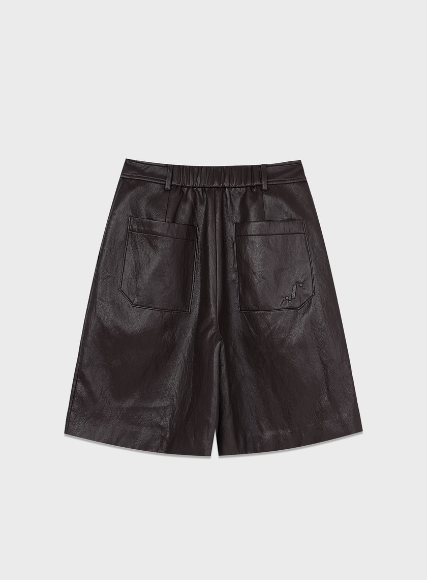 柔霧環保皮革五分褲