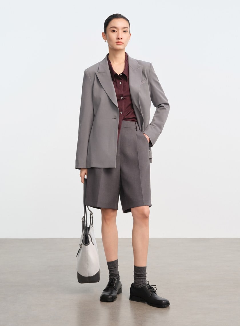 挺廓感西裝五分褲