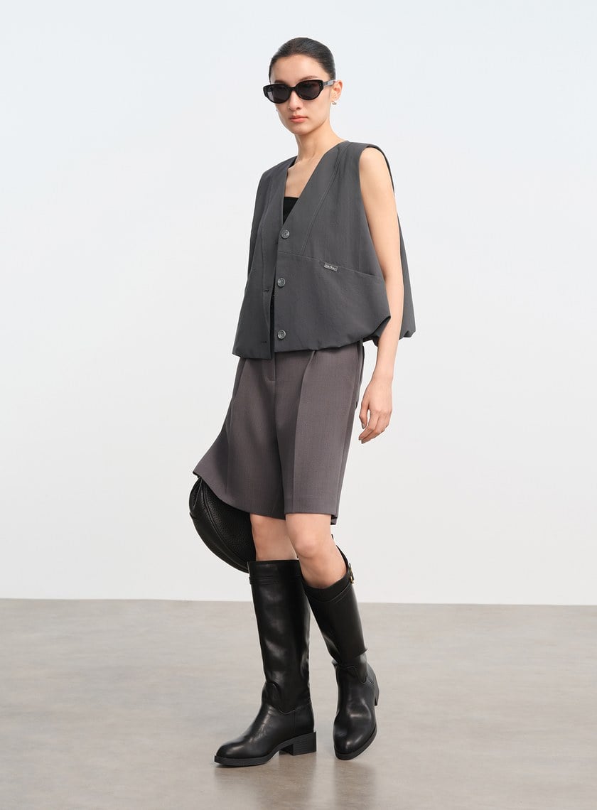 挺廓感西裝五分褲