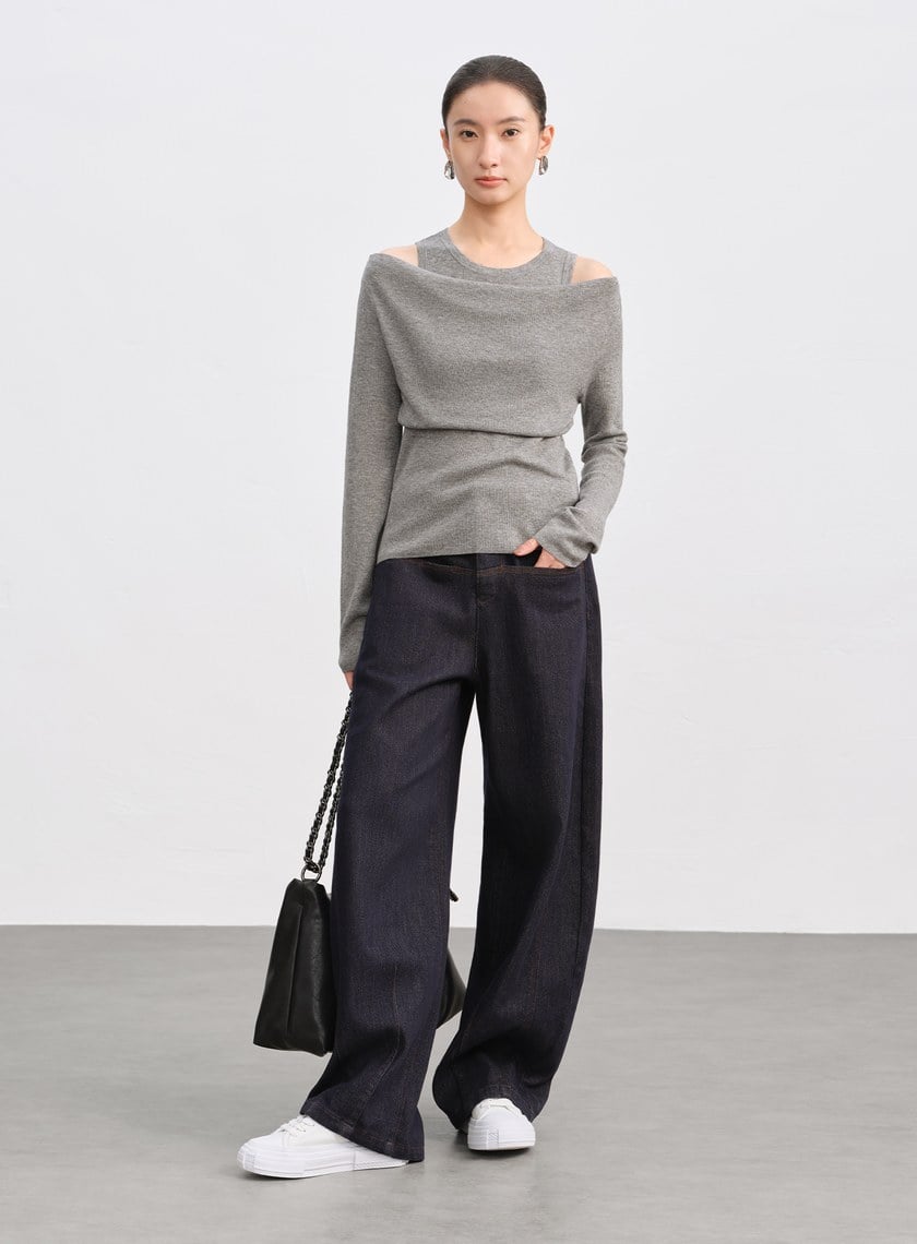 經典修身彎刀牛仔褲