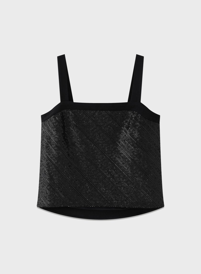 微光立體亮片背心