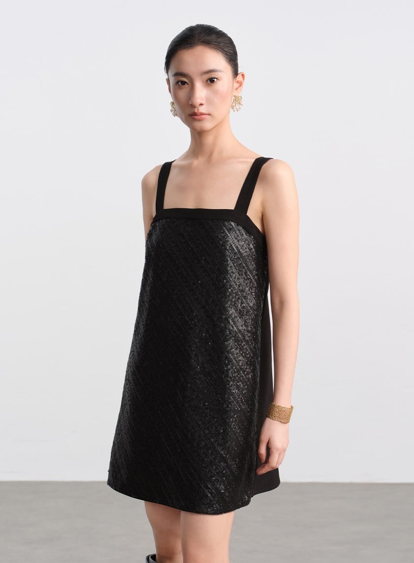 微光立體亮片短洋裝