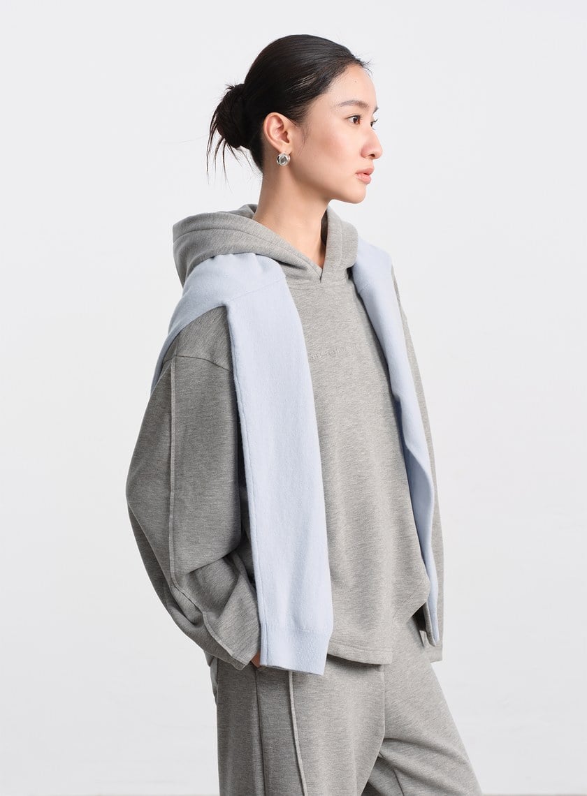 極簡慵懶連帽休閒衛衣