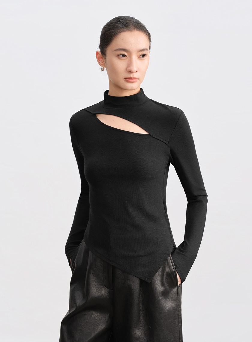 簍空造型感修身上衣