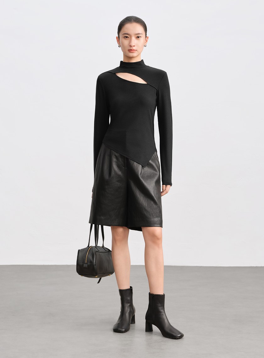 簍空造型感修身上衣