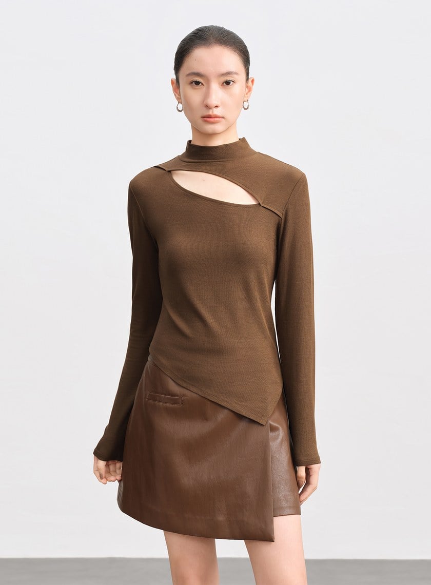 簍空造型感修身上衣