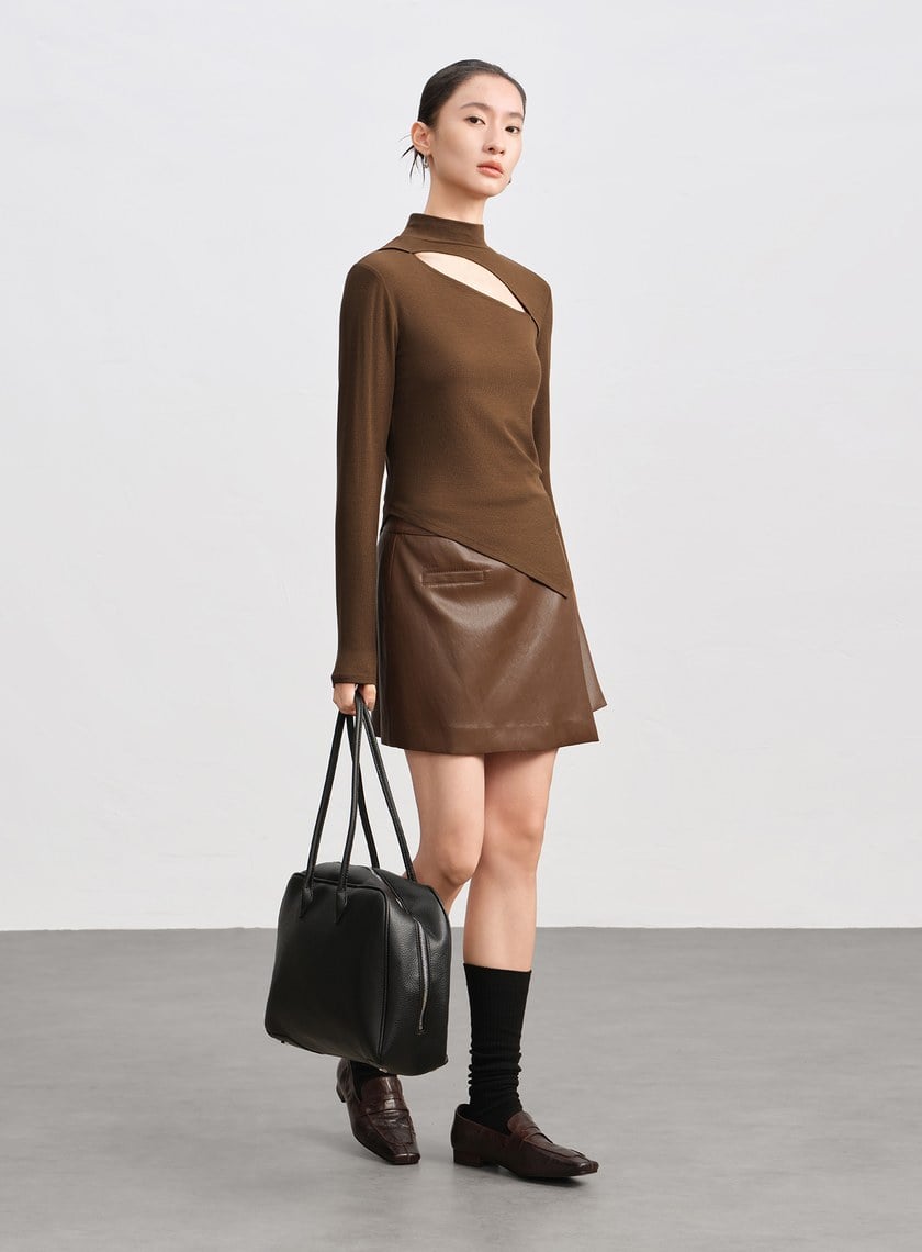 簍空造型感修身上衣