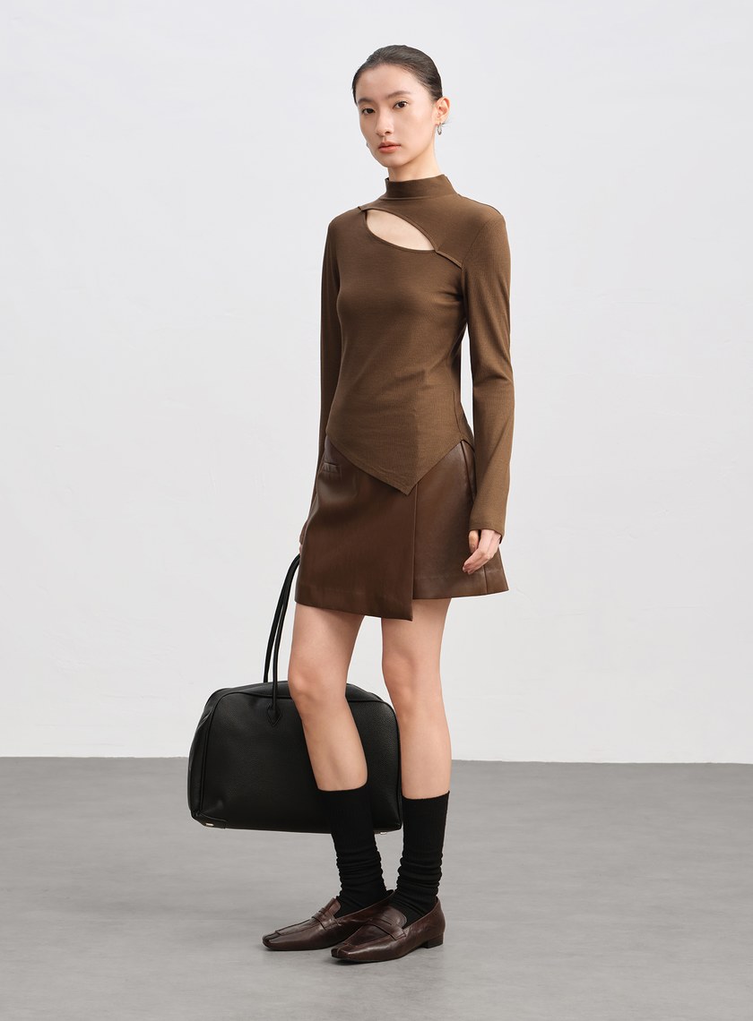 簍空造型感修身上衣