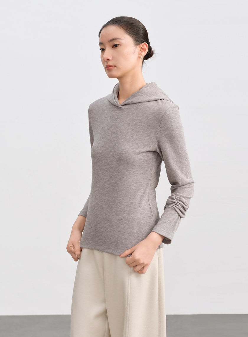 休閒合身彈力連帽上衣