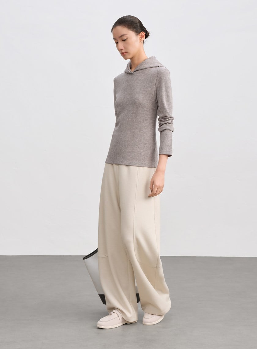 休閒合身彈力連帽上衣