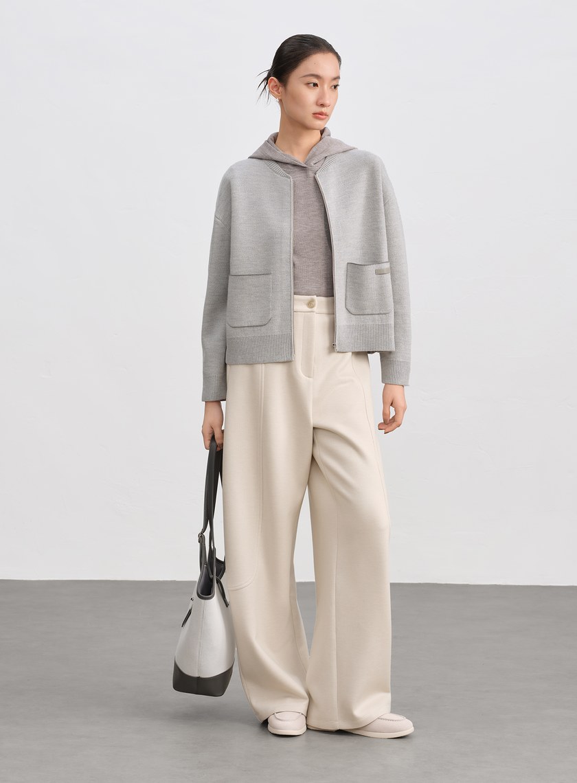 休閒合身彈力連帽上衣