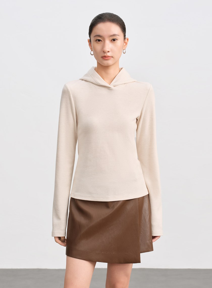 休閒合身彈力連帽上衣