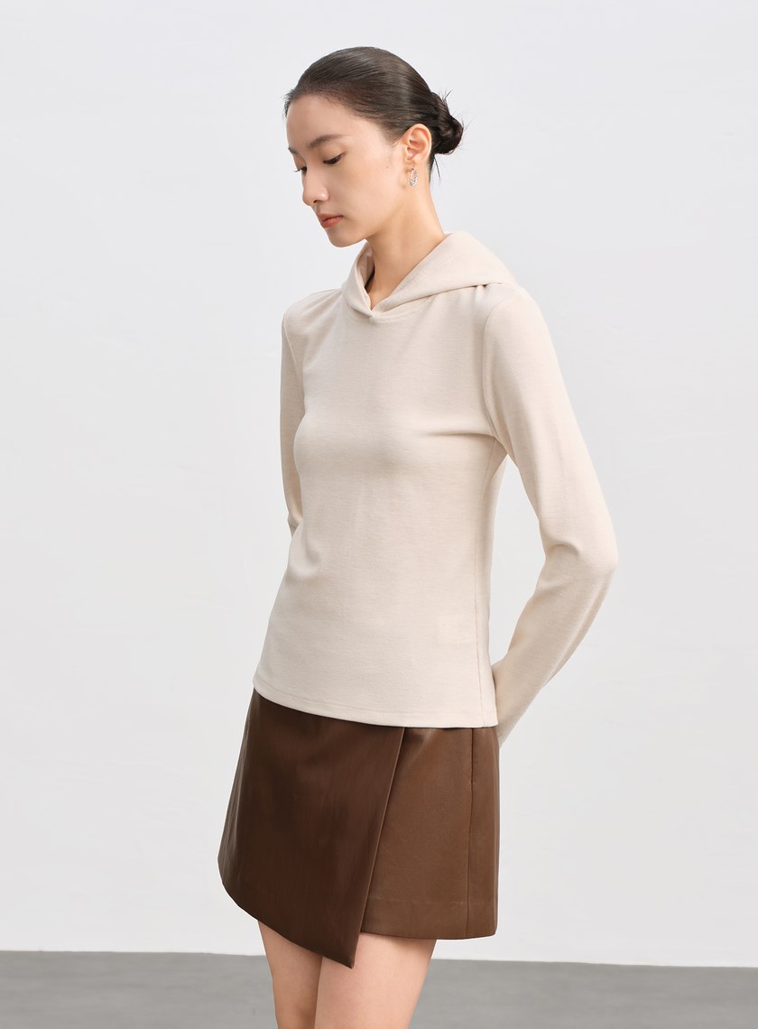 休閒合身彈力連帽上衣