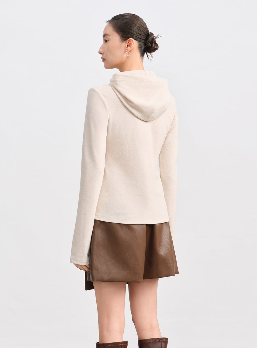 休閒合身彈力連帽上衣