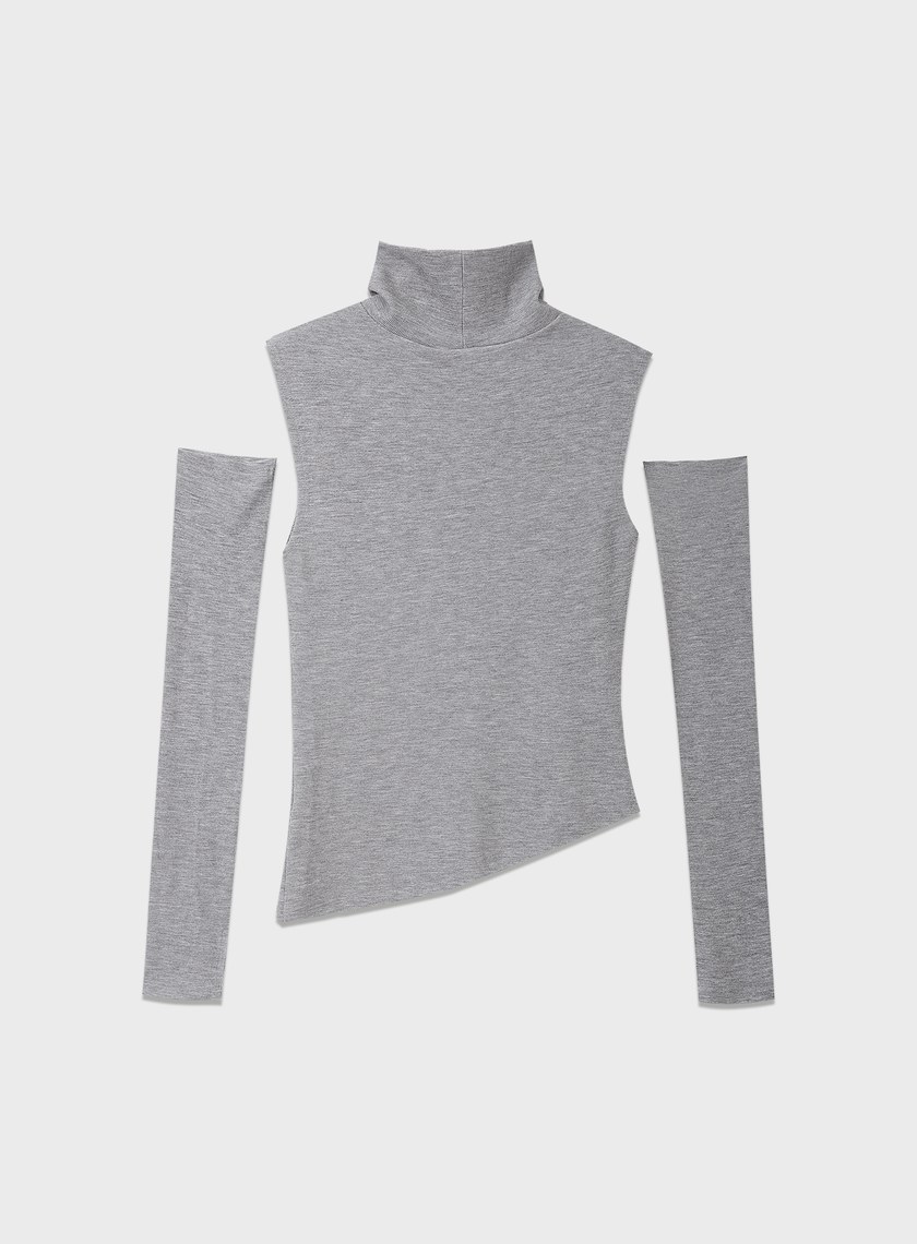 高領無袖可拆卸袖套上衣