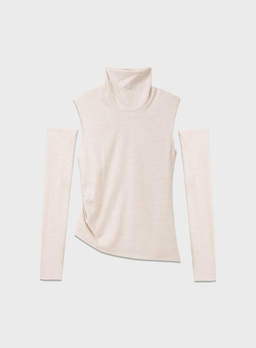 高領無袖可拆卸袖套上衣