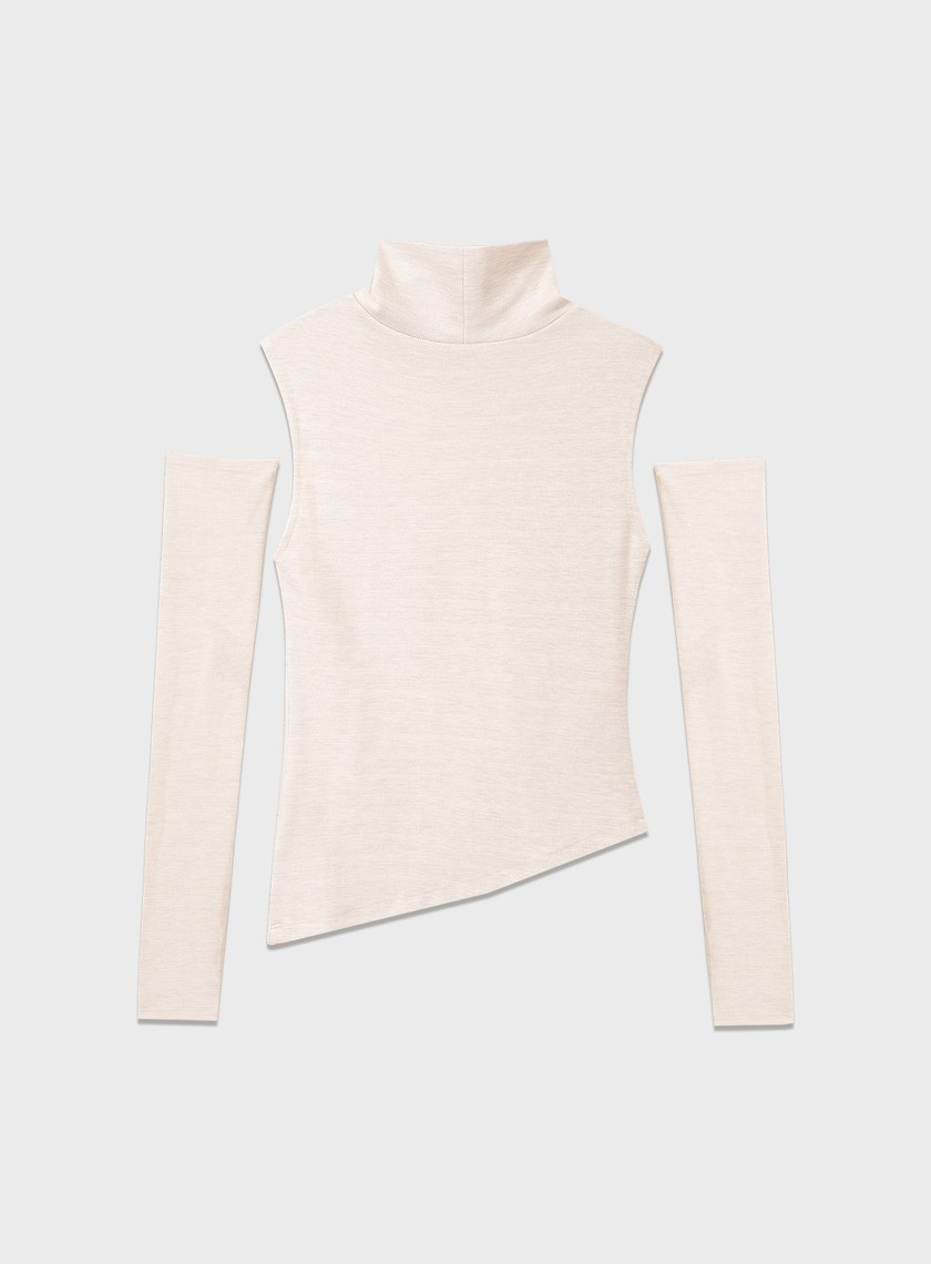 高領無袖可拆卸袖套上衣