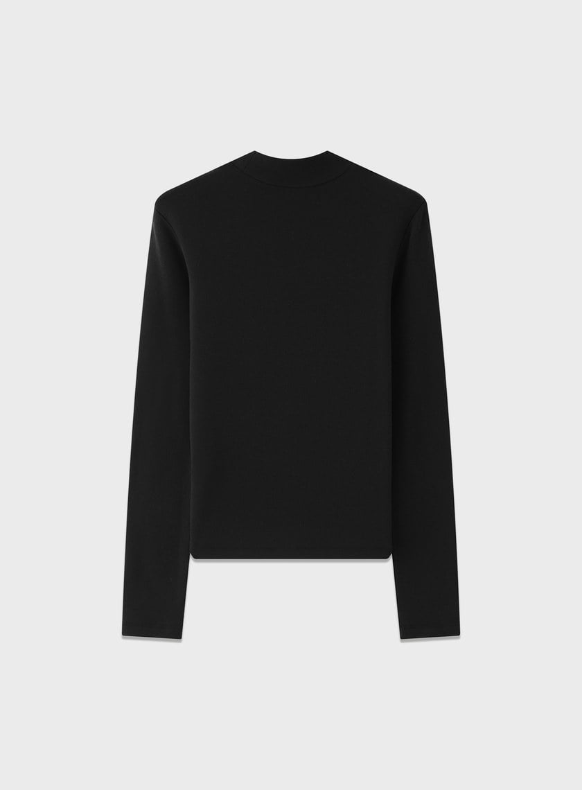 立體褶飾高領發熱上衣