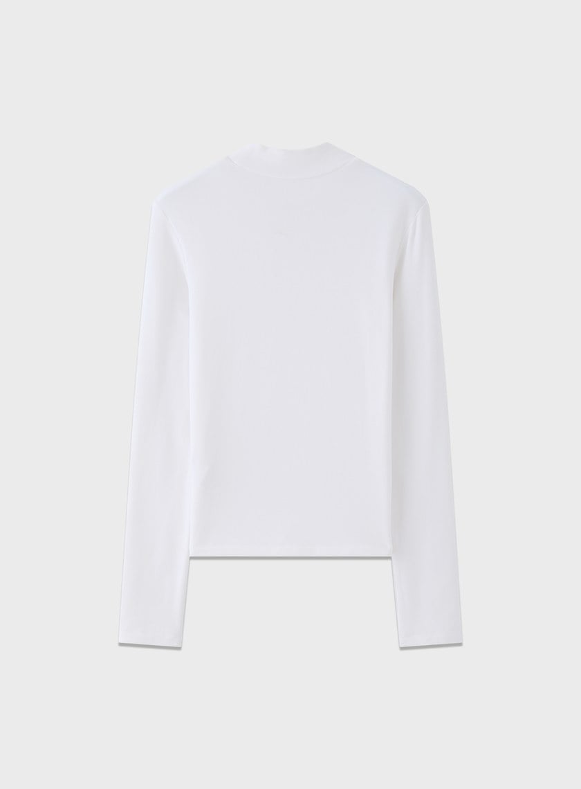 立體褶飾高領發熱上衣