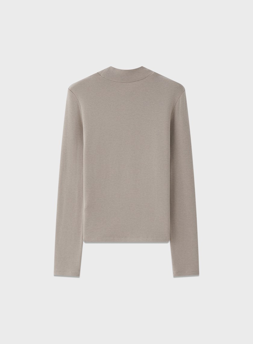 立體褶飾高領發熱上衣