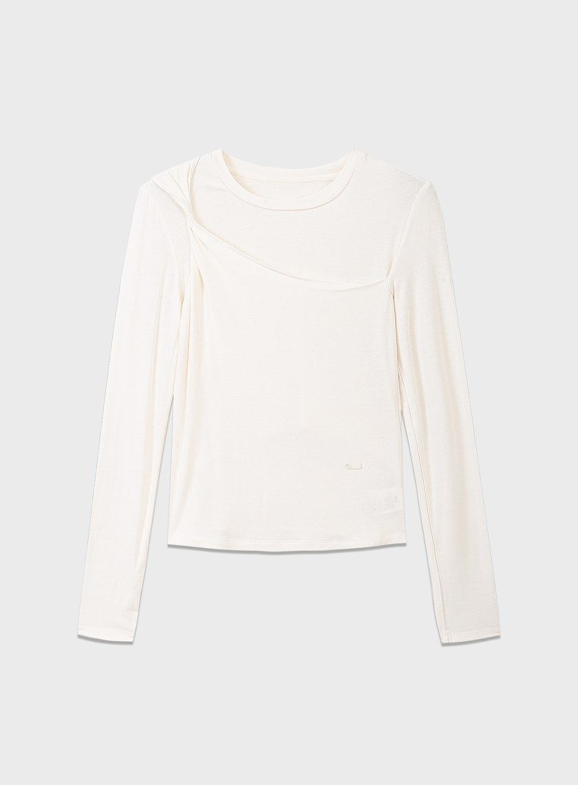 不對稱紐結合身上衣