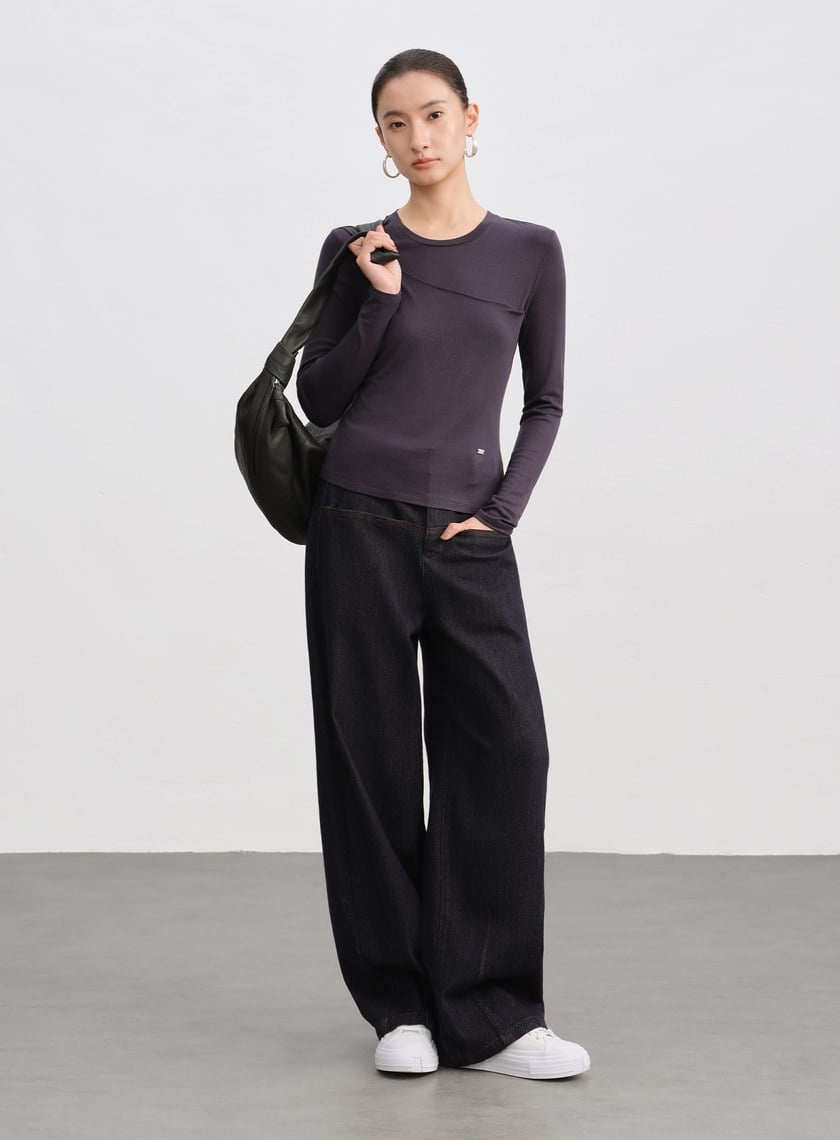 不對稱紐結合身上衣